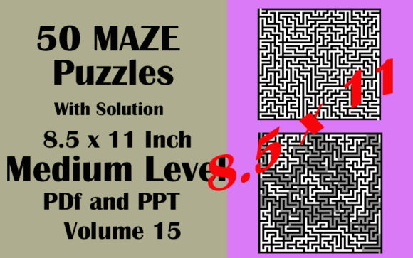 Download 50 Maze Medium Level 8.5x11 PDF PPTX V15 - Premium Resources